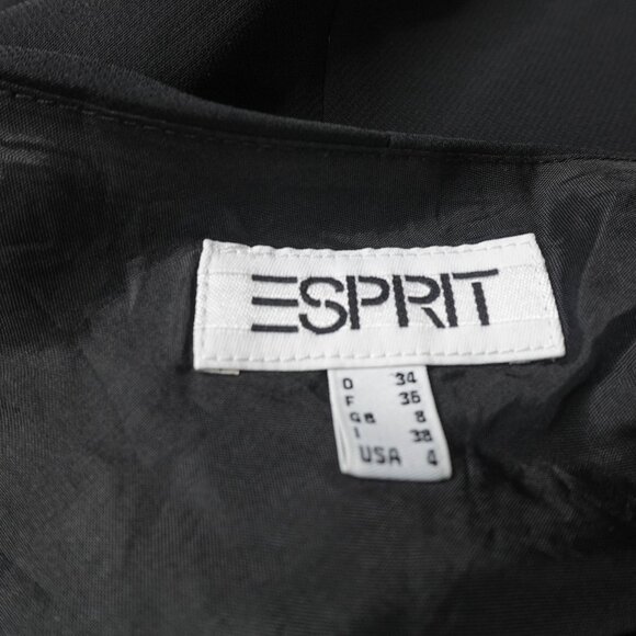 Esprit Dress 4 Black Midi Ruffle Sheer Romantic Witchy Whimsigoth Y2K Retro - Picture 5 of 14